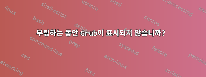 부팅하는 동안 Grub이 표시되지 않습니까?