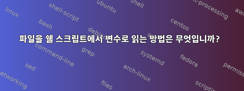 파일을 쉘 스크립트에서 변수로 읽는 방법은 무엇입니까?