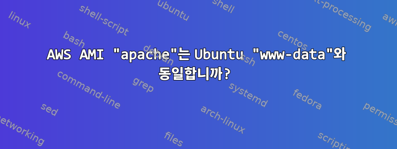 AWS AMI "apache"는 Ubuntu "www-data"와 동일합니까?