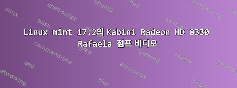 Linux mint 17.2의 Kabini Radeon HD 8330 Rafaela 점프 비디오