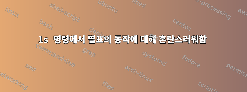 ls 명령에서 별표의 동작에 대해 혼란스러워함