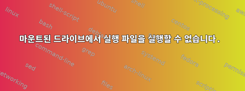 마운트된 드라이브에서 실행 파일을 실행할 수 없습니다.