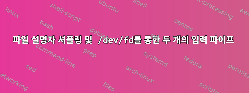 파일 설명자 셔플링 및 /dev/fd를 통한 두 개의 입력 파이프