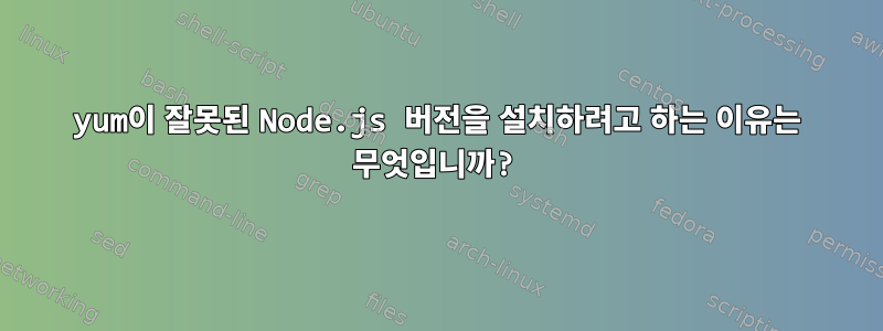 yum이 잘못된 Node.js 버전을 설치하려고 하는 이유는 무엇입니까?