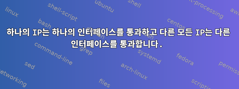 하나의 IP는 하나의 인터페이스를 통과하고 다른 모든 IP는 다른 인터페이스를 통과합니다.