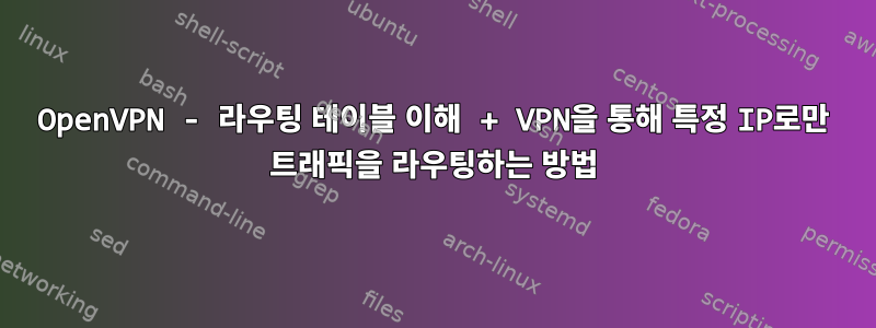 OpenVPN - 라우팅 테이블 이해 + VPN을 통해 특정 IP로만 트래픽을 라우팅하는 방법