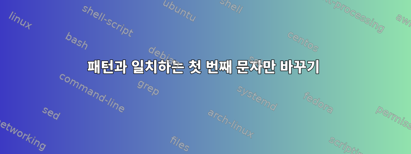 패턴과 일치하는 첫 번째 문자만 바꾸기