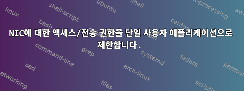 NIC에 대한 액세스/전송 권한을 단일 사용자 애플리케이션으로 제한합니다.