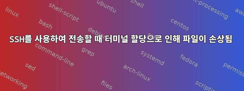 SSH를 사용하여 전송할 때 터미널 할당으로 인해 파일이 손상됨