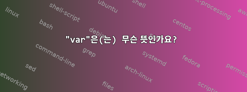 "var"은(는) 무슨 뜻인가요?