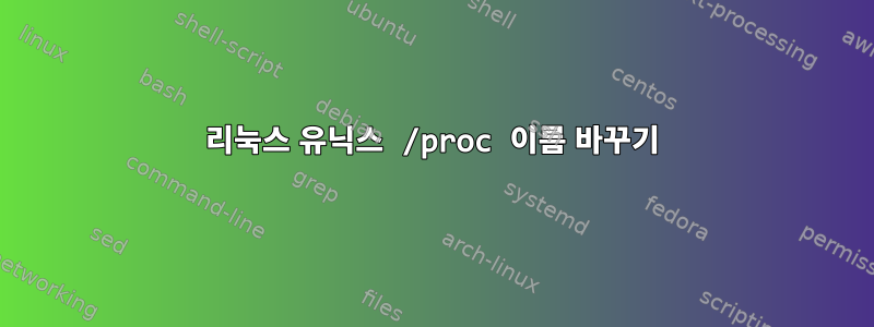 리눅스 유닉스 /proc 이름 바꾸기