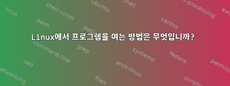 Linux에서 프로그램을 여는 방법은 무엇입니까?