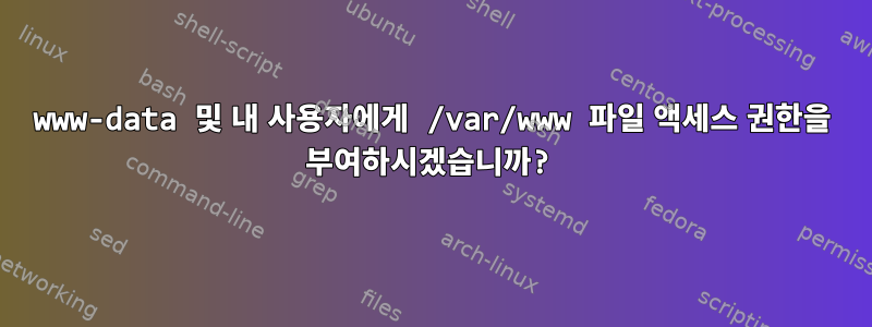 www-data 및 내 사용자에게 /var/www 파일 액세스 권한을 부여하시겠습니까?