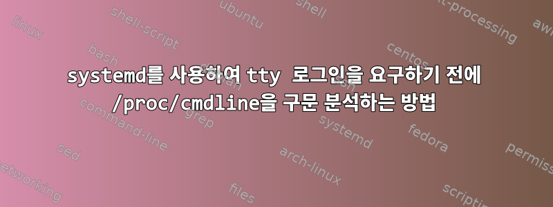 systemd를 사용하여 tty 로그인을 요구하기 전에 /proc/cmdline을 구문 분석하는 방법