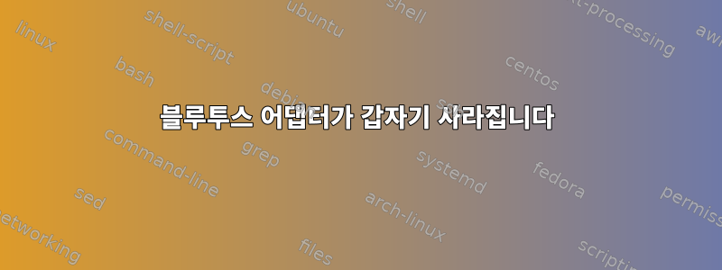 블루투스 어댑터가 갑자기 사라집니다