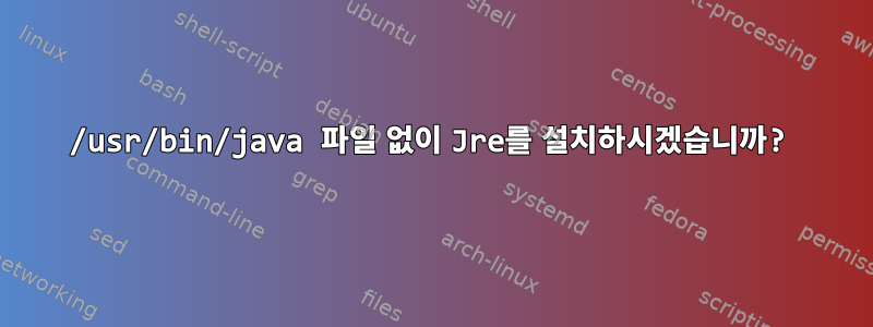 /usr/bin/java 파일 없이 Jre를 설치하시겠습니까?