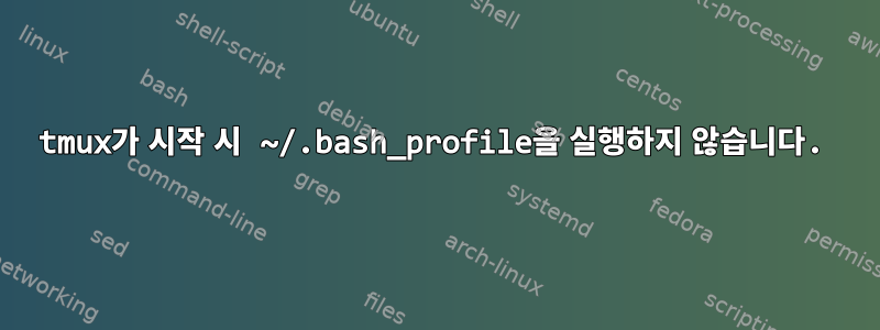 tmux가 시작 시 ~/.bash_profile을 실행하지 않습니다.