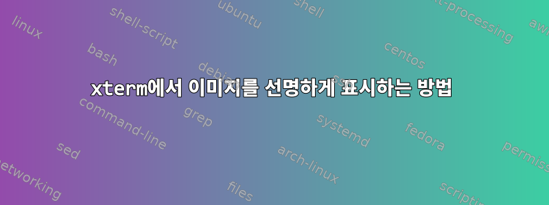 xterm에서 이미지를 선명하게 표시하는 방법