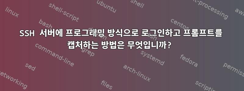 SSH 서버에 프로그래밍 방식으로 로그인하고 프롬프트를 캡처하는 방법은 무엇입니까?