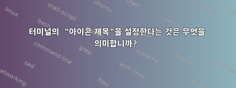 터미널의 "아이콘 제목"을 설정한다는 것은 무엇을 의미합니까?