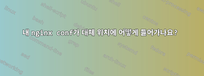 내 nginx conf가 대체 위치에 어떻게 들어가나요?