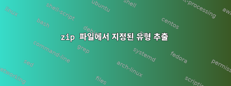 zip 파일에서 지정된 유형 추출