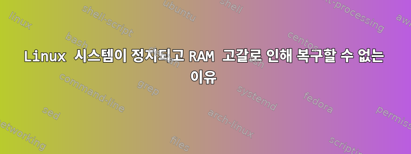 Linux 시스템이 정지되고 RAM 고갈로 인해 복구할 수 없는 이유