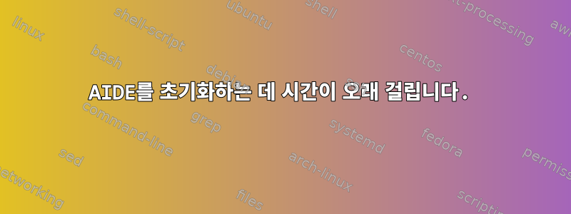 AIDE를 초기화하는 데 시간이 오래 걸립니다.