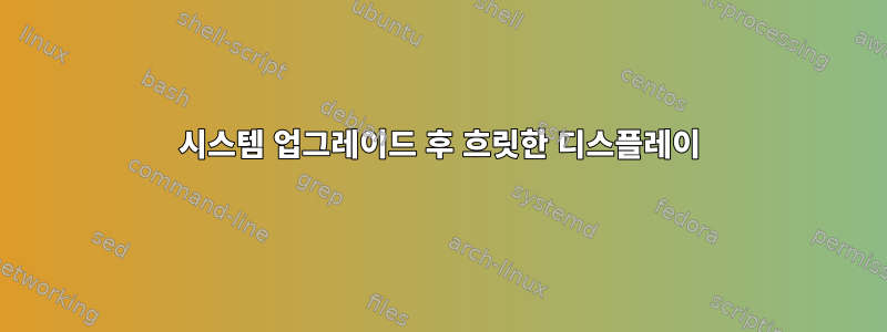 시스템 업그레이드 후 흐릿한 디스플레이