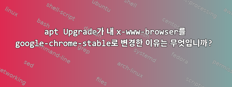 apt Upgrade가 내 x-www-browser를 google-chrome-stable로 변경한 이유는 무엇입니까?