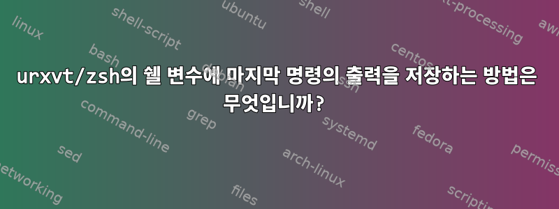 urxvt/zsh의 쉘 변수에 마지막 명령의 출력을 저장하는 방법은 무엇입니까?