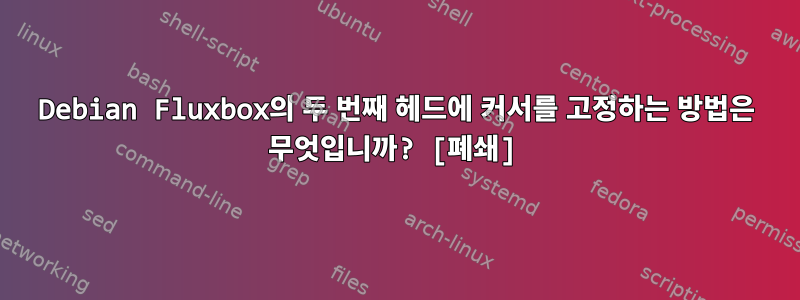 Debian Fluxbox의 두 번째 헤드에 커서를 고정하는 방법은 무엇입니까? [폐쇄]