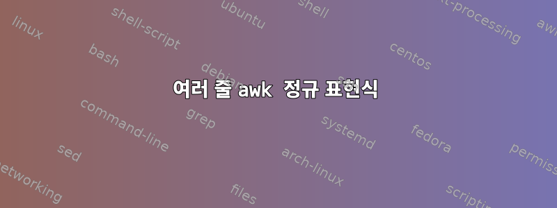 여러 줄 awk 정규 표현식