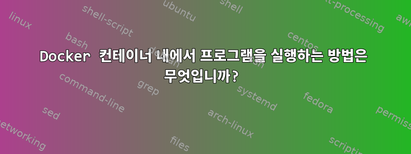 Docker 컨테이너 내에서 프로그램을 실행하는 방법은 무엇입니까?