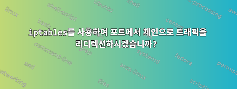 iptables를 사용하여 포트에서 체인으로 트래픽을 리디렉션하시겠습니까?