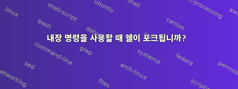 내장 명령을 사용할 때 쉘이 포크됩니까?