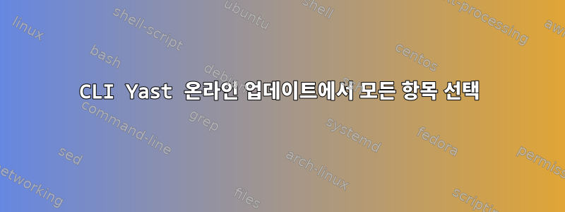 CLI Yast 온라인 업데이트에서 모든 항목 선택