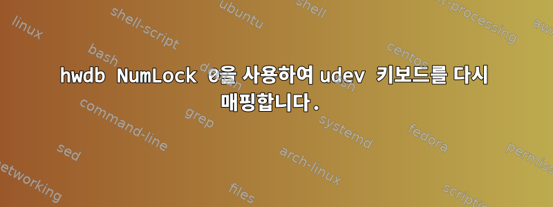 hwdb NumLock 0을 사용하여 udev 키보드를 다시 매핑합니다.