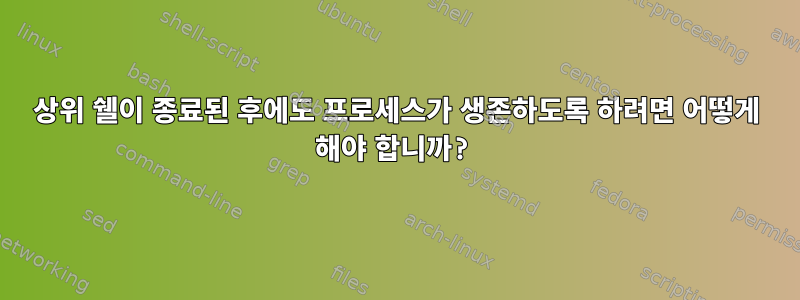 상위 쉘이 종료된 후에도 프로세스가 생존하도록 하려면 어떻게 해야 합니까?