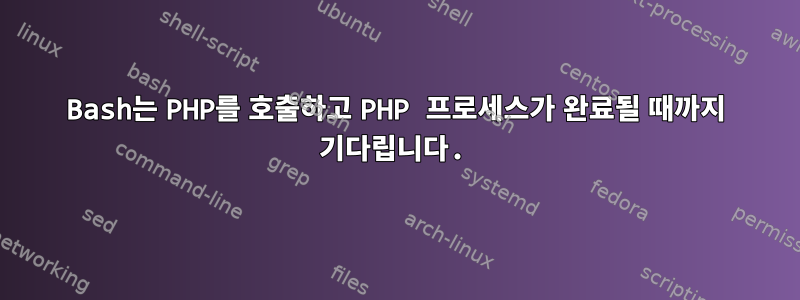 Bash는 PHP를 호출하고 PHP 프로세스가 완료될 때까지 기다립니다.