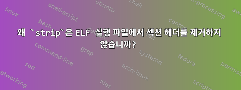 왜 `strip`은 ELF 실행 파일에서 섹션 헤더를 제거하지 않습니까?