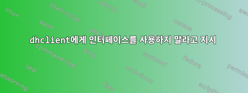 dhclient에게 인터페이스를 사용하지 말라고 지시