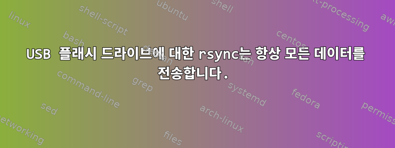 USB 플래시 드라이브에 대한 rsync는 항상 모든 데이터를 전송합니다.