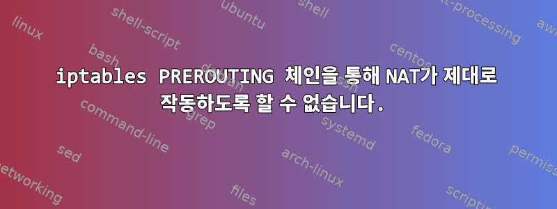 iptables PREROUTING 체인을 통해 NAT가 제대로 작동하도록 할 수 없습니다.