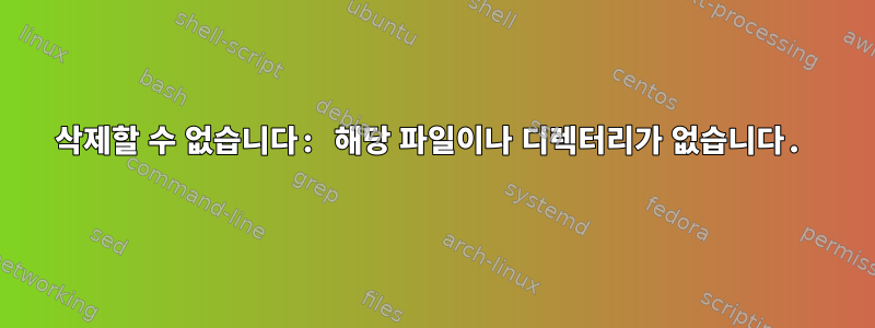 삭제할 수 없습니다: 해당 파일이나 디렉터리가 없습니다.