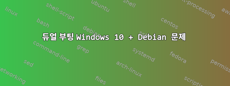 듀얼 부팅 Windows 10 + Debian 문제