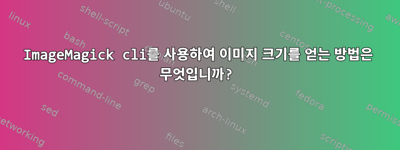 ImageMagick cli를 사용하여 이미지 크기를 얻는 방법은 무엇입니까?