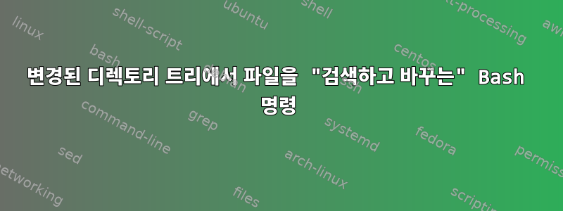 변경된 디렉토리 트리에서 파일을 "검색하고 바꾸는" Bash 명령