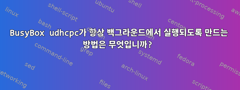 BusyBox udhcpc가 항상 백그라운드에서 실행되도록 만드는 방법은 무엇입니까?