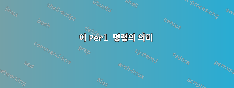 이 Perl 명령의 의미